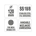 YATO YG-00605 GASTRO Kínai szűrő 120 mm