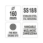 YATO YG-00606 GASTRO Szűrő 160 mm inox