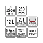 YATO YG-00650 GASTRO Inox vödör 12 liter