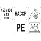 YATO YG-02171 GASTRO Vágódeszka 450 x 300 x 13 mm PE zöld