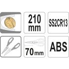 YATO YG-02366 GASTRO Konyhai olló 210 mm szétszedhető