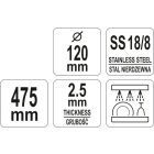 YATO YG-02593 GASTRO Inox szűrőkanál 300 mm