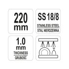 YATO YG-02732 GASTRO Inox spagetti fogó 220 mm