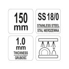 YATO YG-02733 GASTRO Inox cukorcsipesz 150 mm