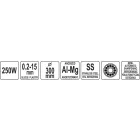 YATO YG-03130 GASTRO Hússzeletelő 250 W 300 mm alu