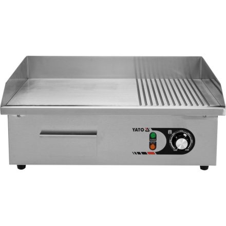 YATO YG-04586 GASTRO Grill 550 mm 3000 W lapos és bordázott sütőlap