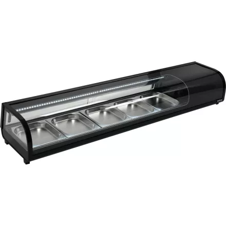 YATO YG-05005 Hűtött vitrin fekete 5x1/2GN 1800x420x295mm