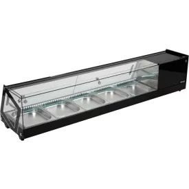 YATO YG-05007 Hűtött vitrin fekete 5x1/2 GN 1750x390x370mm