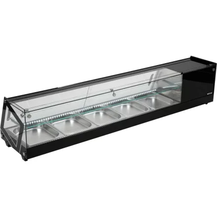 YATO YG-05007 Hűtött vitrin fekete 5x1/2 GN 1750x390x370mm