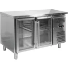 YATO YG-05252 Két üvegajtós rozsdamentes hűtőasztal 700-as széria 1360x700x850mm