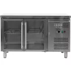 YATO YG-05252 Két üvegajtós rozsdamentes hűtőasztal 700-as széria 1360x700x850mm