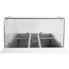 YATO YG-05260 Kétajtós rozsdamentes hűtőasztal üveg tetővel 900x700x850mm