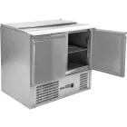 YATO YG-05262 Kétajtós rozsdamentes hűtőasztal rozsdamentes fedéllel 240L 900x700x876mm