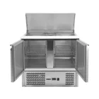 YATO YG-05262 Kétajtós rozsdamentes hűtőasztal rozsdamentes fedéllel 240L 900x700x876mm