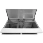 YATO YG-05262 Kétajtós rozsdamentes hűtőasztal rozsdamentes fedéllel 240L 900x700x876mm