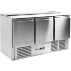 YATO YG-05290 Háromajtós rozsdamentes hűtőasztal rozsdamentes fedéllel 700-as széria 368L 1365x700x876mm