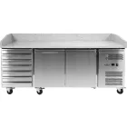 YATO YG-05310 Kétajtós hétfiókos bővíthető rozsdamentes hűtött pizzaasztal 580L 2025x800x1000mm