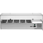 YATO YG-05320 Hűtőasztalra felszerelhető rozsdamentes hűtött vitrin 5x1/4 GN 1200x335x435mm
