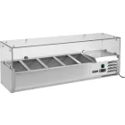 YATO YG-05320 Hűtőasztalra felszerelhető rozsdamentes hűtött vitrin 5x1/4 GN 1200x335x435mm
