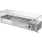 YATO YG-05330 Hűtőasztalra felszerelhető rozsdamentes hűtött vitrin 6x1/3 GN 1400x395x435mm