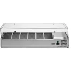 YATO YG-05330 Hűtőasztalra felszerelhető rozsdamentes hűtött vitrin 6x1/3 GN 1400x395x435mm