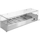 YATO YG-05330 Hűtőasztalra felszerelhető rozsdamentes hűtött vitrin 6x1/3 GN 1400x395x435mm