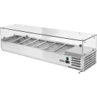 YATO YG-05331 Hűtőasztalra felszerelhető rozsdamentes hűtött vitrin 7x1/3 GN 1600x395x435mm