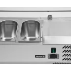 YATO YG-05331 Hűtőasztalra felszerelhető rozsdamentes hűtött vitrin 7x1/3 GN 1600x395x435mm
