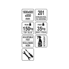 YATO YG-09005 GASTRO Inox munkaasztal alsó polccal