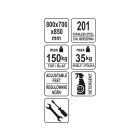 YATO YG-09006 GASTRO Inox munkaasztal alsó polccal