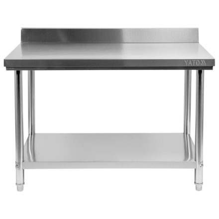 YATO YG-09021 GASTRO Inox munkaasztal alsó polccal hátsó felhajtással