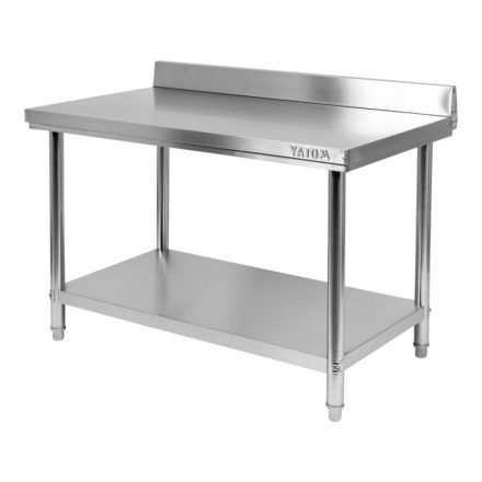 YATO YG-09022 GASTRO Inox munkaasztal alsó polccal hátsó felhajtással