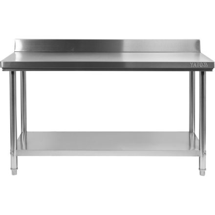 YATO YG-09023 GASTRO Inox munkaasztal alsó polccal hátsó felhajtással