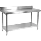 YATO YG-09023 GASTRO Inox munkaasztal alsó polccal hátsó felhajtással