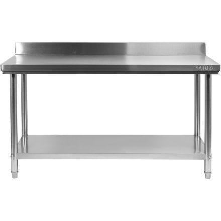 YATO YG-09024 GASTRO Inox munkaasztal alsó polccal hátsó felhajtással
