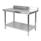 YATO YG-09032 GASTRO Inox munkaasztal alsó polccal hátsó felhajtással