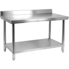 YATO YG-09035 GASTRO Inox munkaasztal alsó polccal hátsó felhajtással