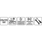 YATO YG-09057 GASTRO Aluplast polc 610 x 1210 mm