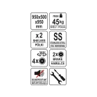 YATO YG-09095 GASTRO Zsúrkocsi 2 polcos