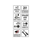 YATO YG-09099 GASTRO Zsúrkocsi 2 polcos mély polcokkal