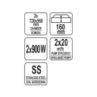 YATO YG-09307 GASTRO Dupla kamrás vákumfóliázó gép 600 mm 2 x 750 W