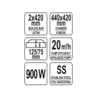 YATO YG-09310 GASTRO Vákuumkamrás vákuumfóliázó gép 420 mm 900 W görgős