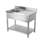 YATO YG-30900 Asztal egymedencés mosogatóval csepegtetőtálcával 1000 x 600mm