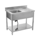YATO YG-30900 Asztal egymedencés mosogatóval csepegtetőtálcával 1000 x 600mm