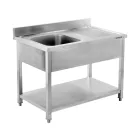YATO YG-30901 Asztal egymedencés mosogatóval csepegtetőtálcával 1200 x 600mm