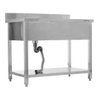 YATO YG-30901 Asztal egymedencés mosogatóval csepegtetőtálcával 1200 x 600mm
