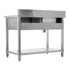 YATO YG-30902 Asztal egymedencés mosogatóval csepegtetőtálcával 1400 x 600mm