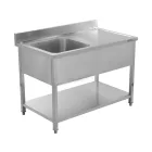YATO YG-30904 Asztal egymedencés mosogatóval csepegtetőtálcával 1200 x 700mm