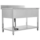 YATO YG-30904 Asztal egymedencés mosogatóval csepegtetőtálcával 1200 x 700mm
