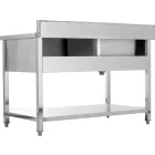 YATO YG-30905 Asztal egymedencés mosogatóval csepegtetőtálcával 1400 x 700mm